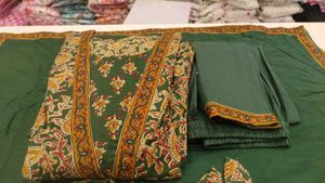 Green Multi Colour Two Layer Anarkali