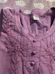 Purple Chikankari Short Kurti