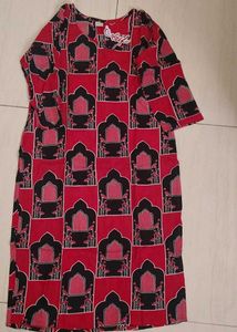 Red Printed Kurta