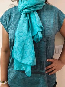 Aqua Print Scarf