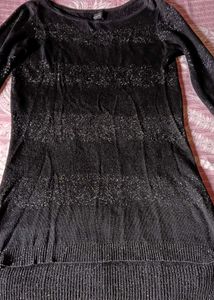 Self Design Pullover with Ribbed Hem