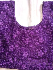 Purple Embroidered Blouse