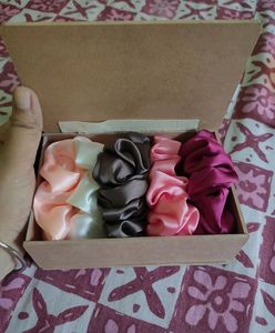 Large satin scrunchies