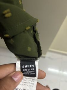 Olive Green Swiss Dot Top