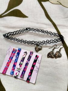Combo Of Necklace Set And Slides