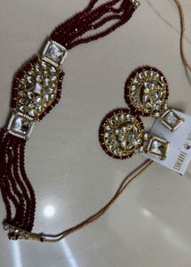 Maroon Kundan Jewelry Set✨
