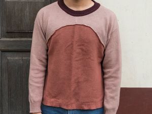 Two-Tone Knit Sweater