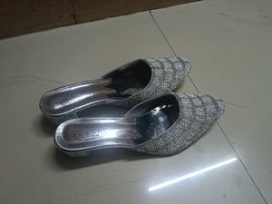 Sparkly Silver Heels