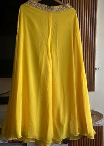 Yellow Palazzo - Choli Set with Net Jacket