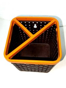 Brown &amp; Orange Woven Basket
