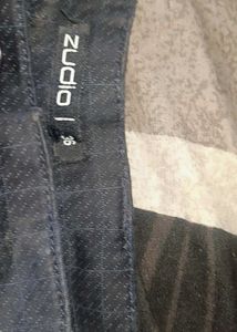 Dark Blue Patterned Trousers
