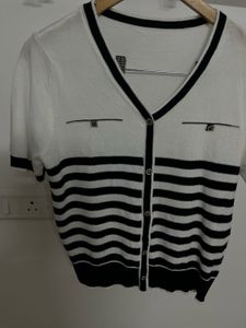 Striped Buttoned Down Korean Top
