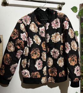 Floral Print Bomber Jacket