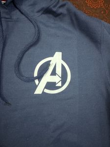 Avengers Logo Hoodie: Stylish Navy Hooded Sweatshi