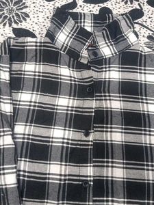 Black &amp; White Plaid Shirt