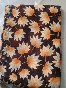 Elegant Brown Leaf Saree