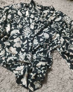 Zara Floral Print Wrapped Top