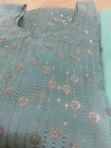 Teal Embroidered Salwar Kameez Set
