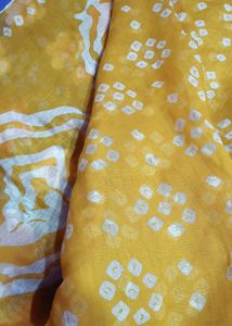 Yellow Cotton Saree With Blouse