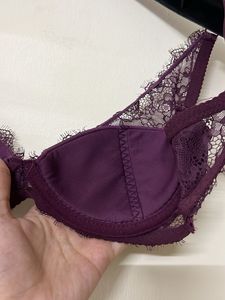 Dior Dupe Purple Lace Bralette with Gold Accent