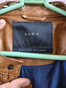 Zara Brown Faux Leather Jacket