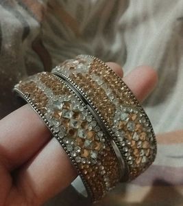 Sparkling Rhinestone Bangles - Set of 2