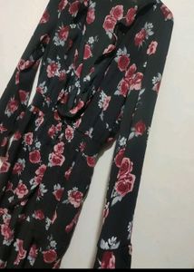 Black Dress Floral Print For 34 Bust