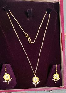 Flower Necklace Earing Set