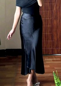 Black Satin Skirt