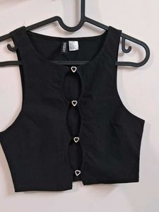 Black Heart Cutout Top
