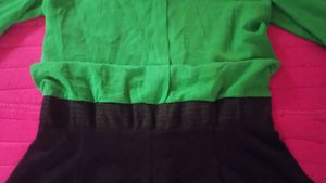 H-Z-H-S Fashion:Vintage Green &amp; Black Dress