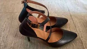 black Tie Up Heels