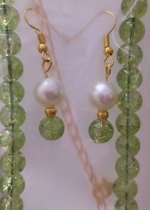 Green Beads Set With Earrings