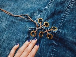 Denim Frock with Lace-Up Detail