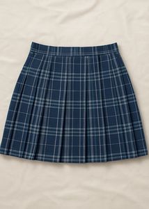 Navy Plaid Mini Skirt