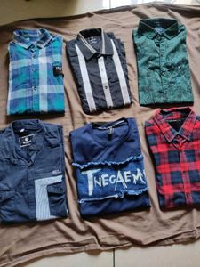 Assorted Men's Shirts M .xl 6 combo