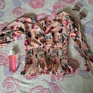 Floral Smocked Crop Top