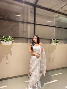 Elegant White Saree