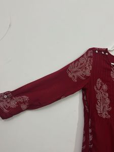 Elegant Maroon Printed Kurta