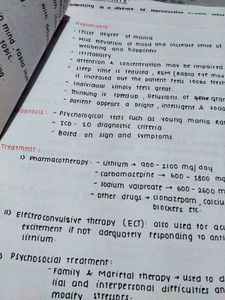 Inshort, Aesthetic, Mental Health Nursing Notes ( Mania, Depression And Persistant Manic Disorder)