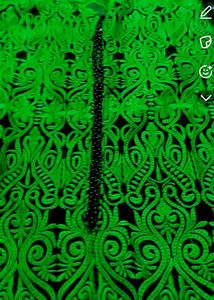 A Line Green Black Kurta