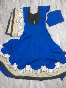 Elegant Blue Anarkali Kurta Set