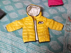 Cute Yellow Kids Puffer Jacket