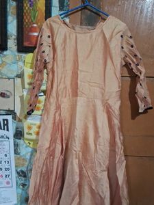 Today Offer! Beige Anarkali Kurta