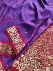 Elegant Purple and red silk Saree