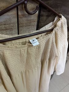 Chic Beige Off-Shoulder Top