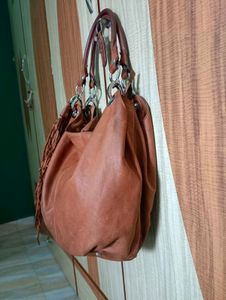 Imported Brown Leather Handbag