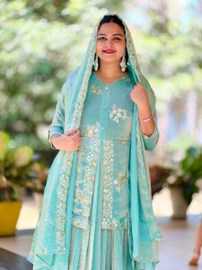 Partywear Gown With Shawl
