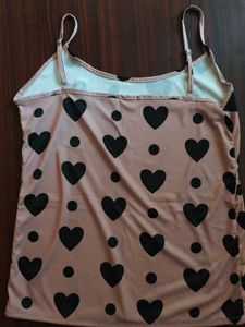 🖤 Adorable Nightwear Set – Black Heart Print 🖤
