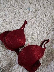 Victoria's Secret PINK Burgundy Leopard Lace Bra